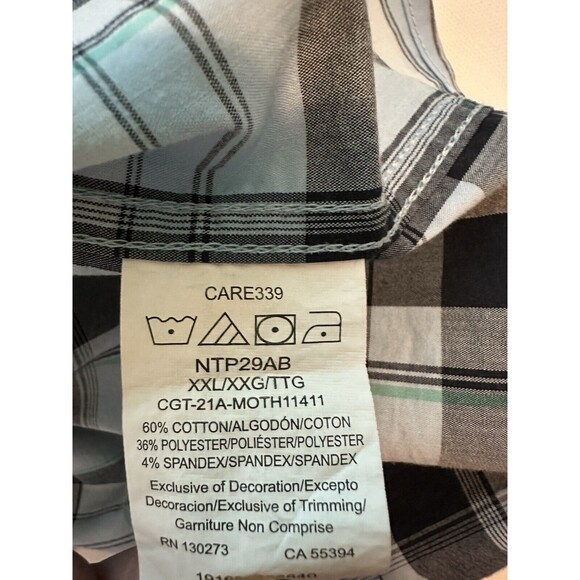 Wrangler ATG All Terrain Gear Utility Long Sleeve Blue‎ Plaid Shirt Men's XXL - Picture 9 of 12